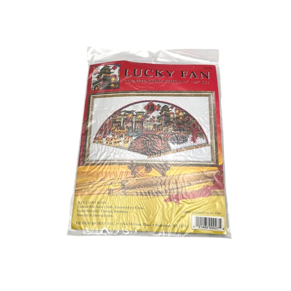 Design Works Lucky Fan Cross Stitch Kit New Sealed‎
